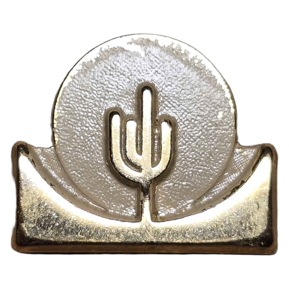 Gold Tone Desert Cactus Sun Crescent Lapel Vest Hat Pin K9